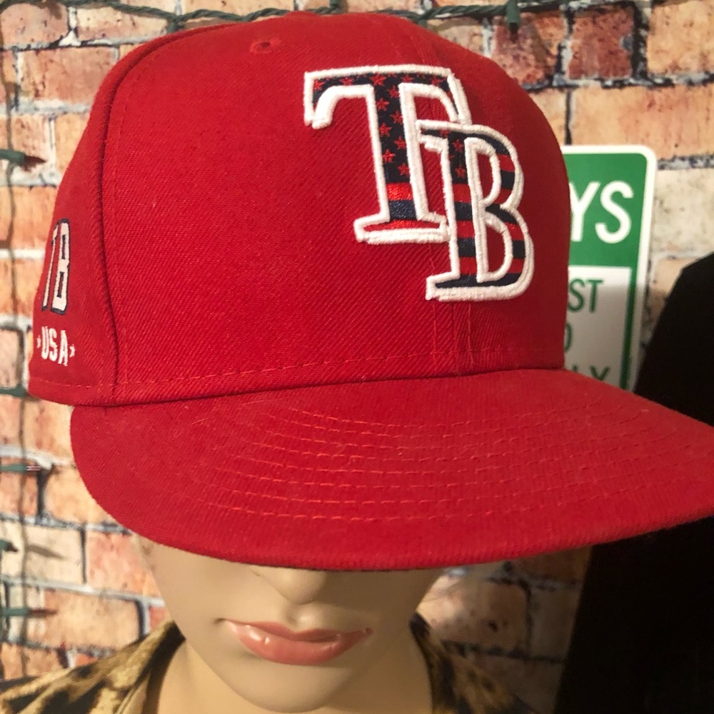 TAMPA BAY RAYS  NEW ERA 59FIFTY RED BALL CAP SIZE 7 1/2"
